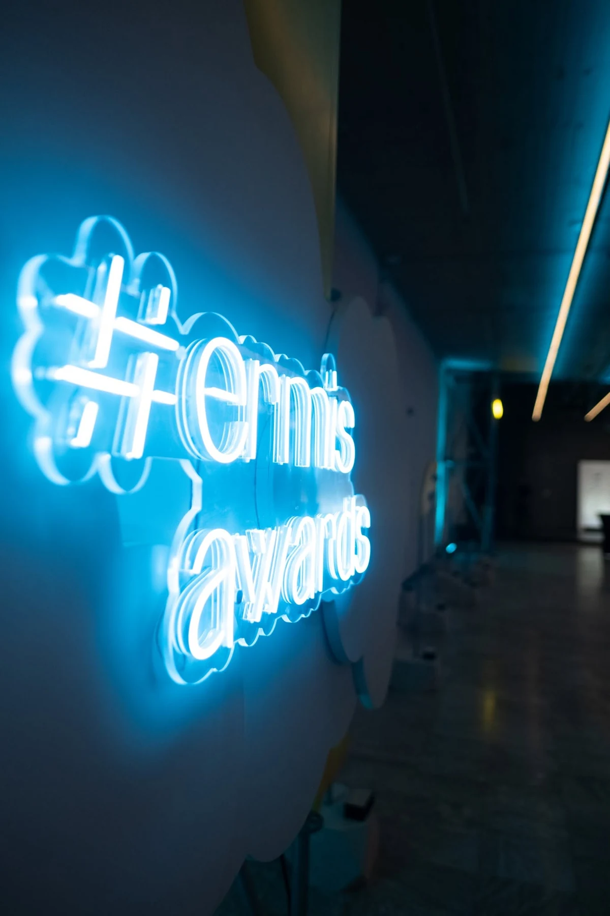 Illuminated Ermis Awards sign
