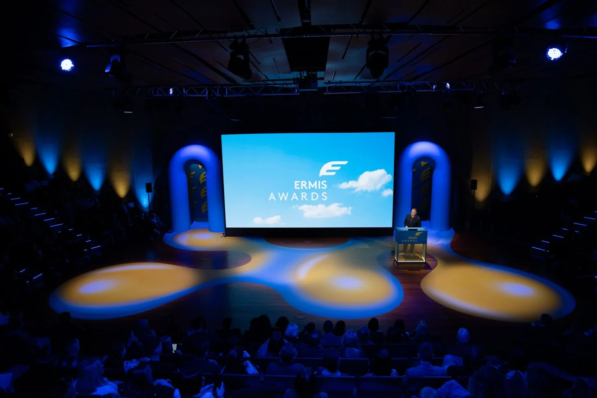 Audience and stage at the Ermis Awards ceremony