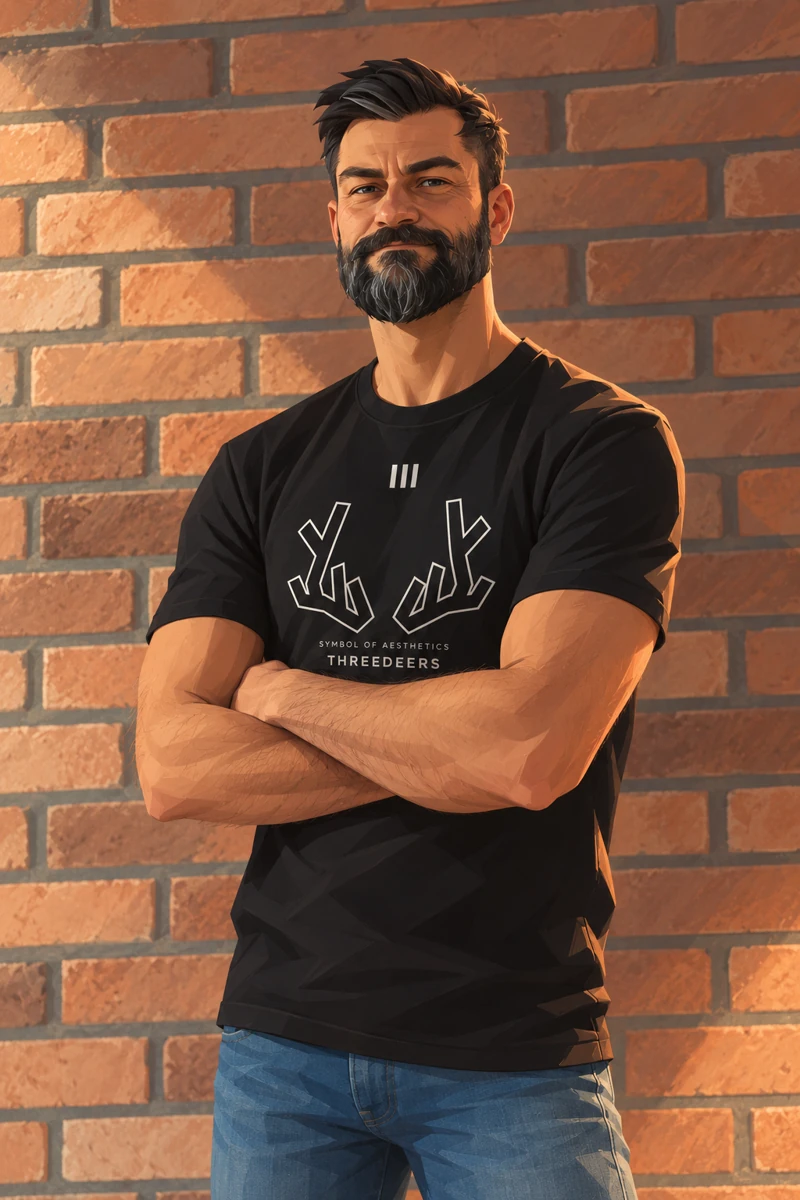Dimitris — 2.5D THREEDEERS character portrait